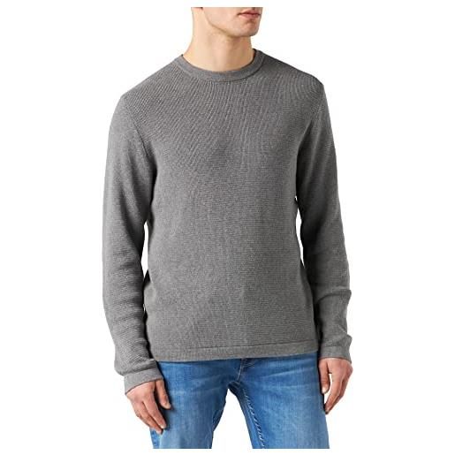 SELECTED HOMME slhrocks ls knit crew neck g noos maglione, nero, m uomo
