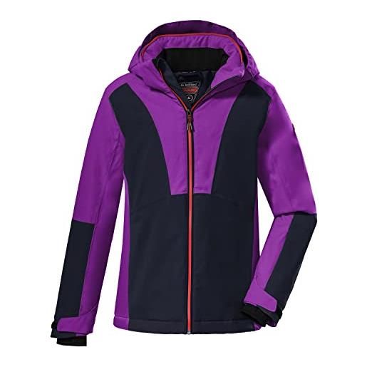 Killtec girl's giacca da sci/giacca funzionale con cappuccio e paraneve ksw 155 grls ski jckt, neon pink, 176, 38486-000