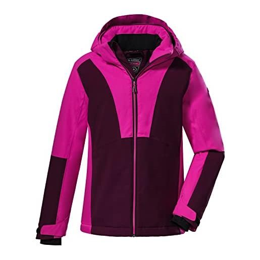 Killtec girl's giacca da sci/giacca funzionale con cappuccio e paraneve ksw 155 grls ski jckt, turquoise, 176, 38486-000