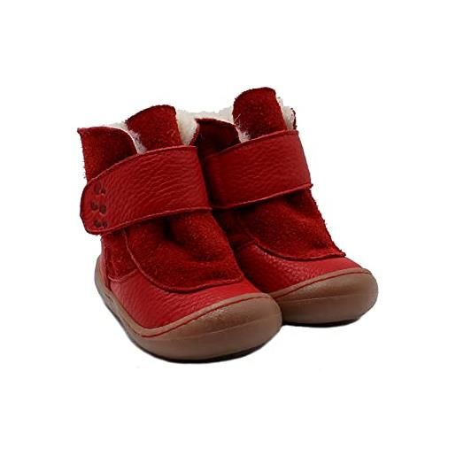 Pololo karla-fodera in lana rossa, stivali da neve unisex-bambini, colore: rosso, 27 eu
