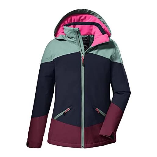 Killtec girl's giacca outdoor/ giacca funzionale con cappuccio kow 195 grls jckt, dark aquaverde, 140, 38510-000