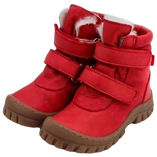 Pololo liam-fodera in lana rossa, stivali da neve, colore: rosso, 31 eu