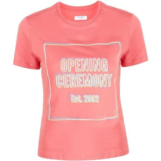 Opening Ceremony t-shirt con stampa box logo - arancione