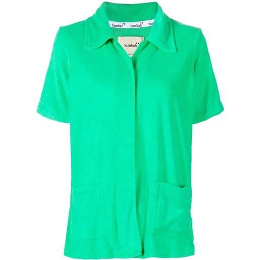 Bambah camicia a maniche corte con effetto spugna - verde