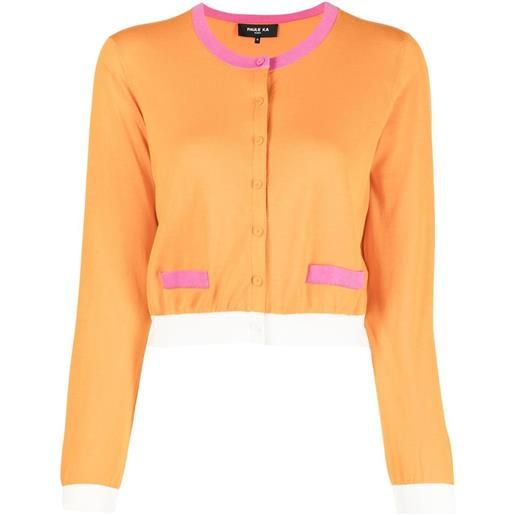 Paule Ka cardigan con design color-block - arancione