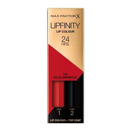 Max Factor lipfinity 24hrs lip colour rossetto a lunga durata con balsamo labbra 4.2 g tonalità 125 so glamorous
