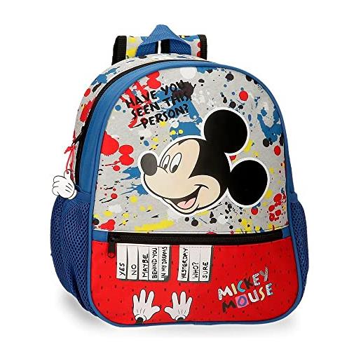 Disney mickey colour mayhem - zaino da scuola adattabile al trolley multicolore, 27 x 33 x 11 cm, in poliestere, 9,8 l