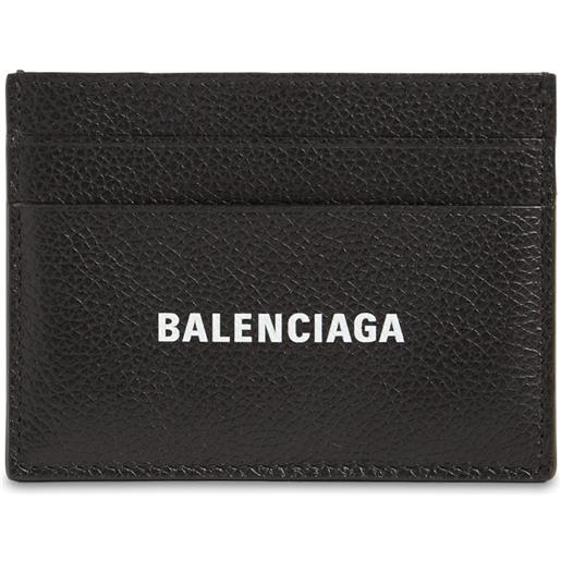 BALENCIAGA porta carte di credito in pelle con logo