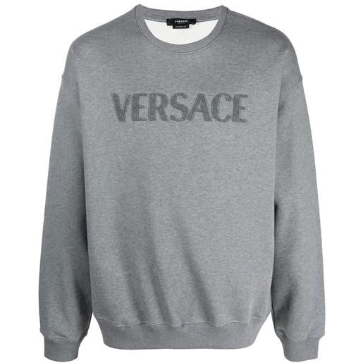 Versace felpa con ricamo - grigio