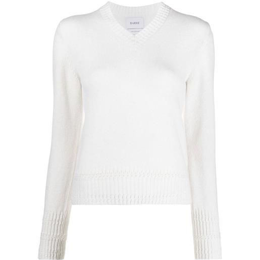 Barrie maglione con scollo a v - bianco