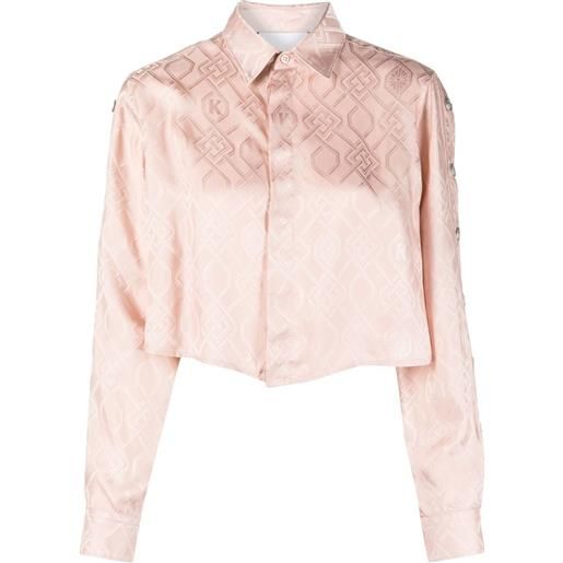 Koché blusa crop con stampa - rosa