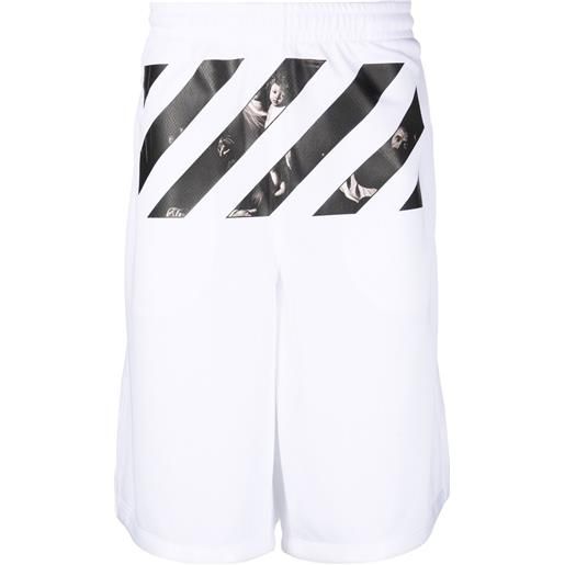 Off-White shorts sportivi con motivo caravaggio diag - bianco