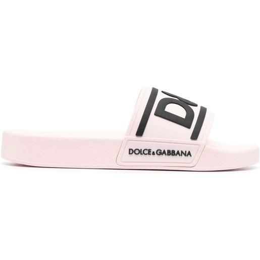 Dolce & Gabbana sandali slides con stampa - rosa