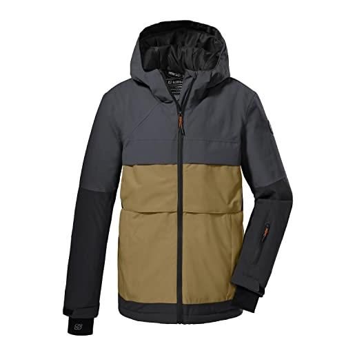 Killtec boy's giacca da sci/ giacca funzionale con cappuccio e paraneve ksw 180 bys ski jckt, anthracite, 152, 38785-000