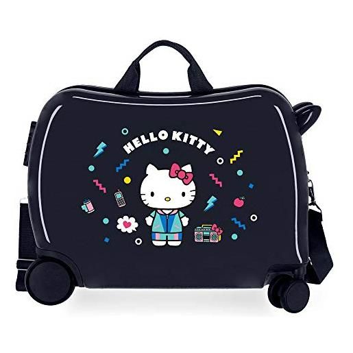Hello Kitty castle valigia per bambini azzurro 50x39x20 cms rigida abs chiusura a combinazione numerica 38l 2,1kgs 4 ruote bagaglio a mano