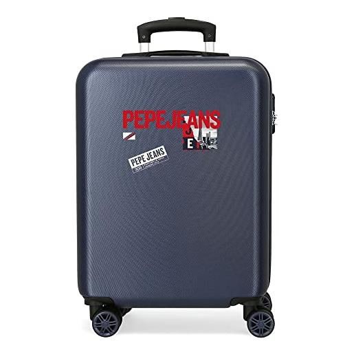 Pepe Jeans enso Pepe Jeans dikran valigia da cabina blu 38 x 55 x 20 cm rigida abs chiusura a combinazione laterale 34 l 2,74 kg 4 ruote doppie