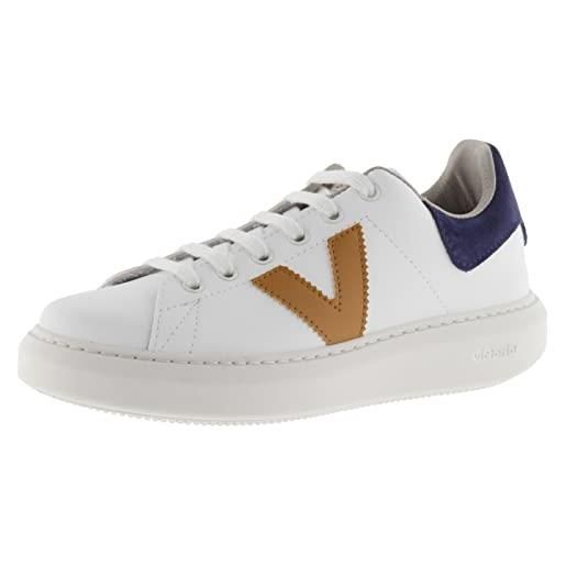 victoria 1263105-women sneaker milan effetto pelle & contrasto a collo basso donna mostaza 38