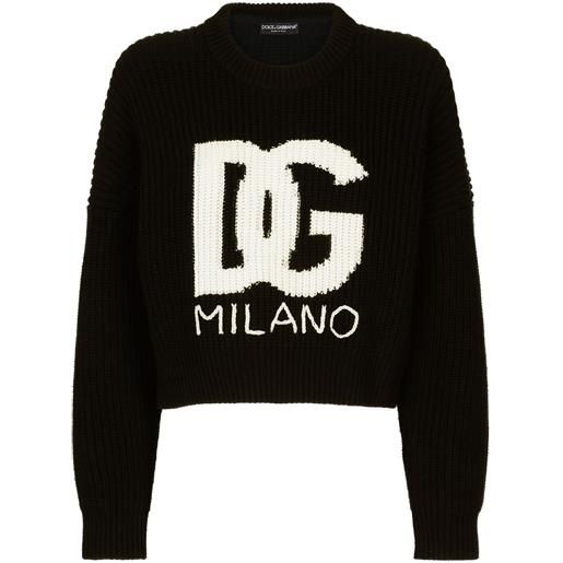 Dolce & Gabbana maglione con logo dg - nero