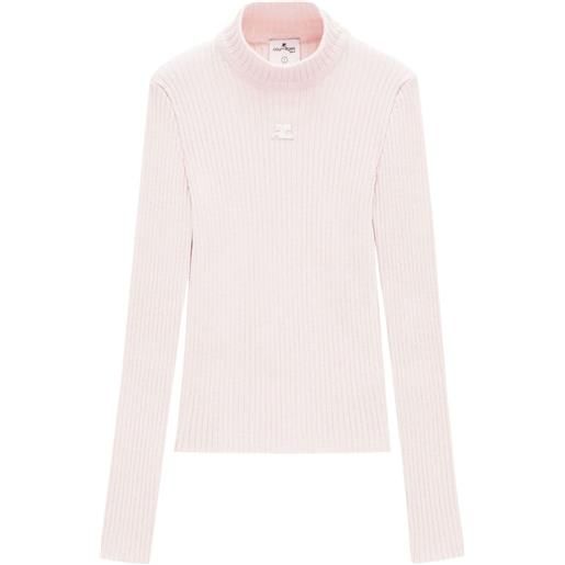 Courrèges maglione a collo alto - rosa