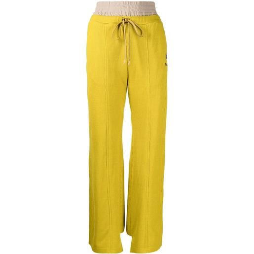Maison Mihara Yasuhiro pantaloni svasati con applicazione - giallo