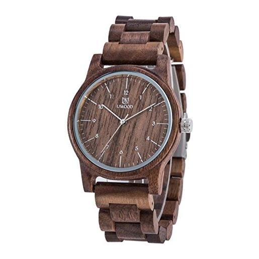 LeeEv orologi in legno uwood series 40 mm unisex orologio in legno naturale fatto a mano con confezione regalo e fascia regolabile