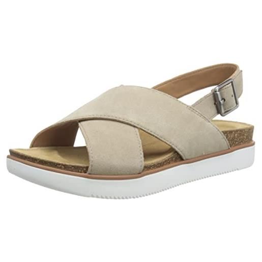 Clarks elayne cross, slide sandal da donna, beige (sand suede), 39 eu