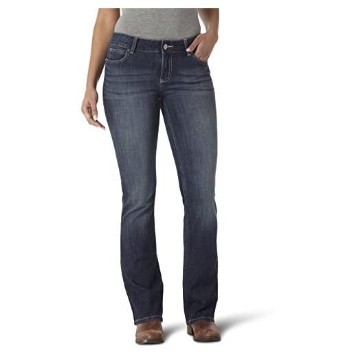 Wrangler gamba dritta elasticizzato a vita media occidentale jeans de cintura média elástica com perna reta, indaco scuro, medium donna