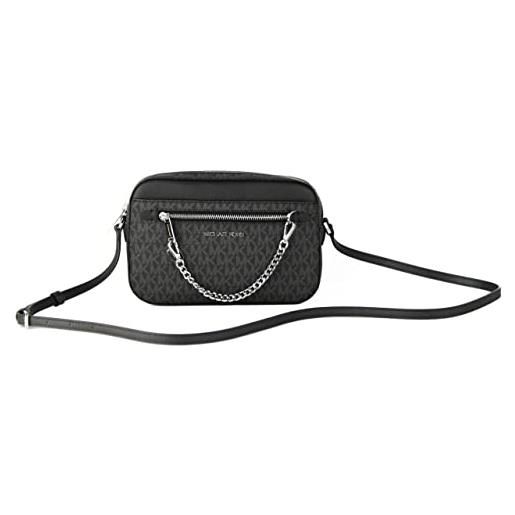 Michael Kors jet set chain shoulder bag saffiano leather women's black mk logo
