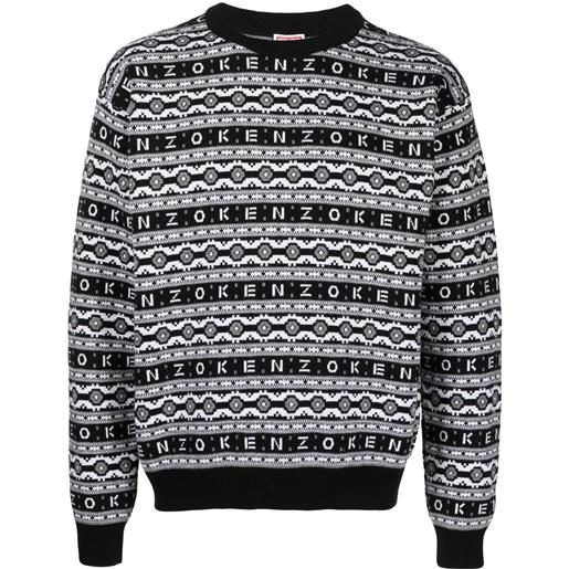 Kenzo maglione con effetto jacquard - nero