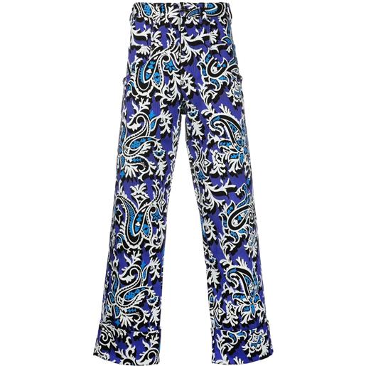 ETRO pantaloni dritti a fiori - blu