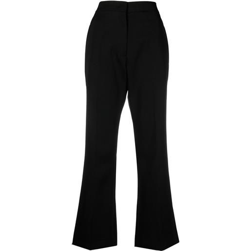 Jil Sander pantaloni crop a vita alta - nero