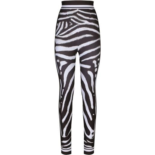 Dolce & Gabbana leggings a vita alta zebrati - nero
