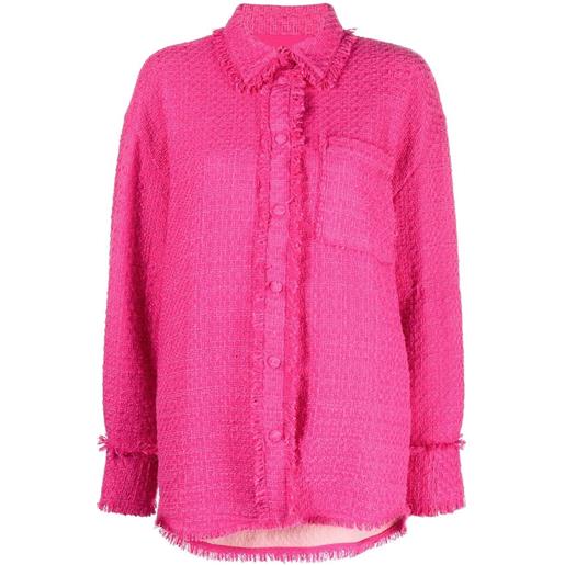 MSGM camicia con bordo a frange - rosa