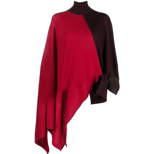 Y's maglione asimmetrico con design color-block - rosso