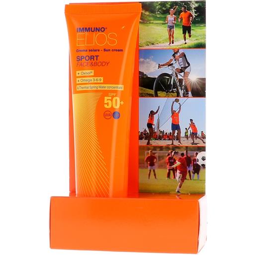 MORGAN Srl immuno elios - crema solare sport face & body spf50+, 100ml - protezione solare adatta per viso e corpo durante l'attività sportiva