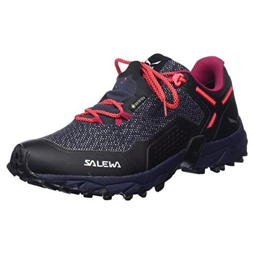 SALEWA ws speed beat gtx, scarpe da corsa donna, asphalt/fluo coral, 35 eu