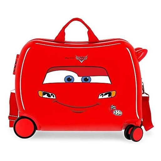 Disney cars lightning mcqueen - valigia per bambini, colore: rosso, 50 x 38 x 20 cm, rigida abs, chiusura a combinazione laterale, 34 l, 3 kg, 4 ruote, bagaglio a mano