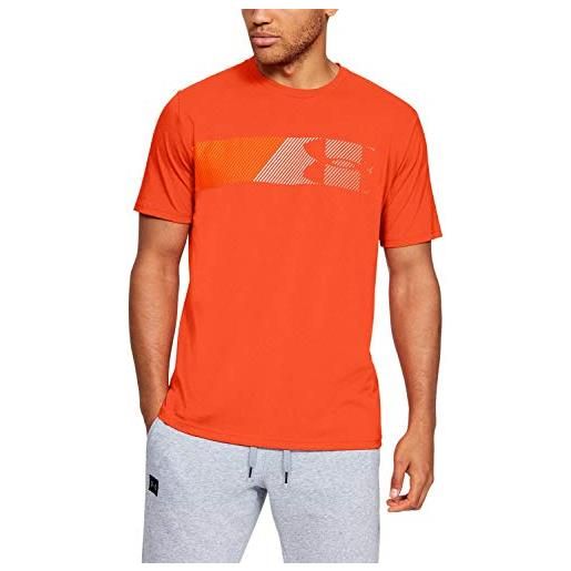 Under Armour unisex - adulto fast left chest 2.0 short sleeve maniche corte not applicable, ultra orange (856)/halo grey, l