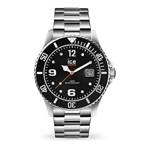 Ice-watch ice steel black silver orologio nero unisex con cinturino in metallo, 016031 (medium)