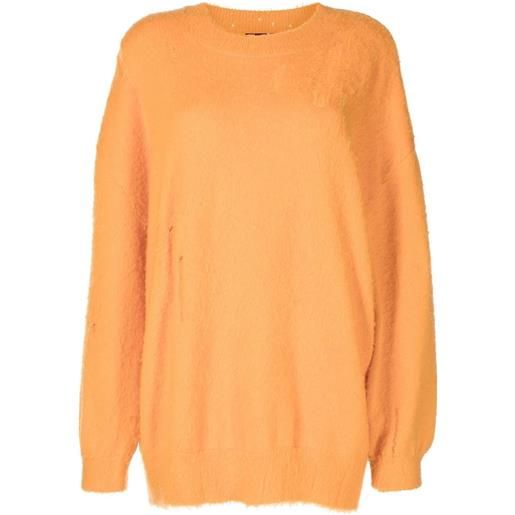 R13 maglione con effetto vissuto - arancione