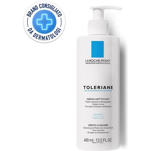 La roche-posay toleriane dermo detergente 400 ml viso e struccante per la pelle sensibile, secca intollerante lozione