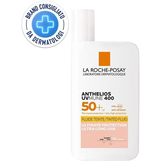Anthelios la roche-posay Anthelios uvmune 400 fluido invisibile colorato spf50+ 50 ml protezione contro i raggi uva ultra-lunghi crema solare