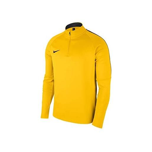Nike academy18 drill top maglietta a manica lunga, adulto, giallo (tour yellow/anthracite/black), s