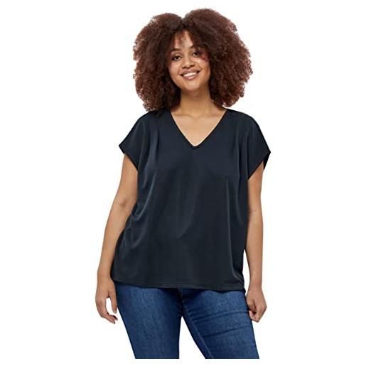 Peppercorn lana v-neck cap sleeve t-shirt curve donna, nero (9000 black), 56