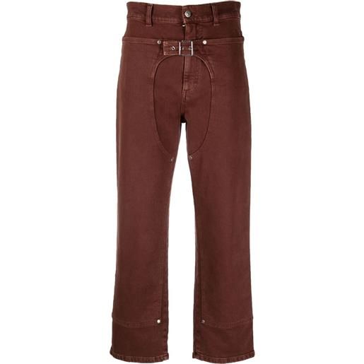 Stella McCartney pantaloni crop workwear - marrone