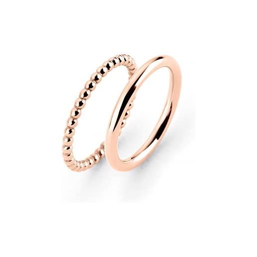 Tamaris set di anelli ts-0019-rr oro rosa, 52, acciaio inossidabile, senza gemme