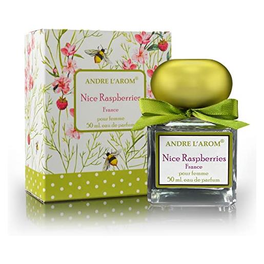 Andre l'arom - eau de parfum donna 50 ml - lunga durata 8-10 ore - prodotto della francia (nice raspberries [floreale & fruttato])