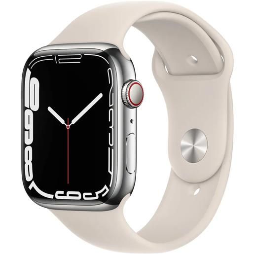 Apple smartwatch Apple watch series 7 oled 45 mm 4g argento gps (satellitare) [mkjv3b/a]