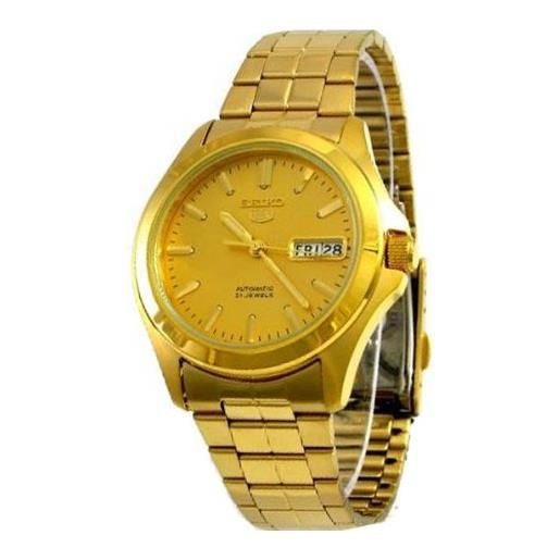 Seiko snkk98 - orologio da polso da uomo, cinturino in acciaio inox colore oro