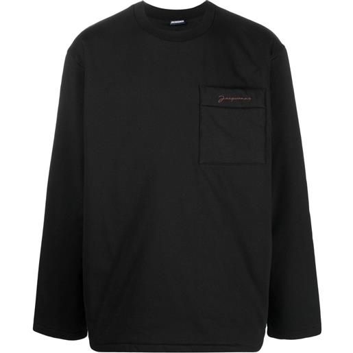 Jacquemus top le t-shirt bricciola a maniche lunghe - nero